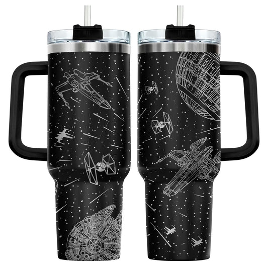 34HD tumbler face avant avec artwork galaxie, design attrayant