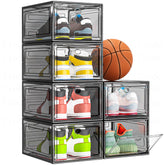 7 code boîte frontale transparente montrant chaussures et gain d'espace