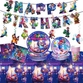 88xiaoyun ensemble table prêt fête apporte ambiance Mario colorée