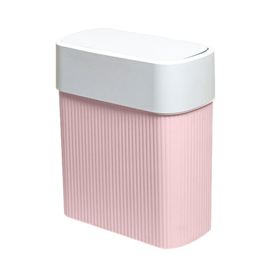 ABEETE vue de face de la poubelle rose, design compact et pratique