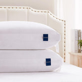ACCURATEX oreiller queen 2 pack présenté sur lit, confort personnalisable