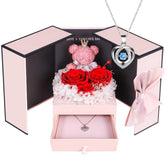 ADDWel coffret ouvert montrant rose préservée et détail décoratif, cadeau prêt