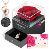 ADDWel coffret vue avant montrant rose et collier, cadeau élégant