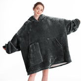 Aemicion vue avant du hoodie gris montrant coupe oversize et confort