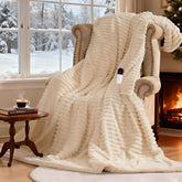 AEPINBH plaid chauffant face avant blanc laiteux apportant confort chaleureux