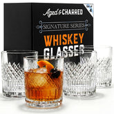 Aged & Charred verre face en coffret montrant élégance et praticité