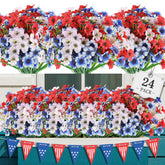 AGIRL lot complet de 24 bouquets, couleur patriotique, décoration durable