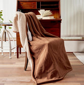 Aheadpret plaid chauffant face avant montrant couverture et couleur nut apportant chaleur