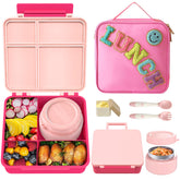 Aimsnk boîte bento rose vue de face montrant fermeture sécurisée et organisation