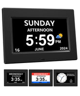 AINFTIME horloge face avant lisible pour seniors et rappel visuel