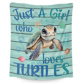 AIOMXZZ couverture tortue de mer face avant montrant motif bleu et confort