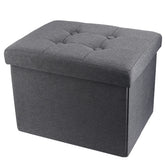 ALASDO pouf coffre face avant gris, look élégant et gain de place