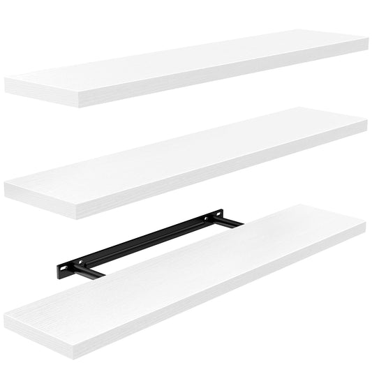 AMADA HOMEFURNISHING étagère flottante face montrant finition blanche et design épuré