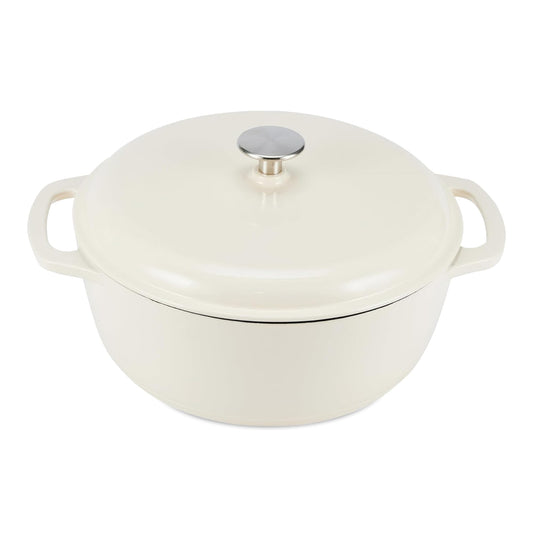 Amazon Basics cocotte avant blanche, design élégant et cuisson uniforme