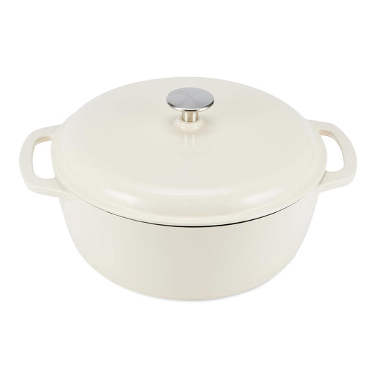 Amazon Basics cocotte face avant blanc montrant silhouette solide et capacité