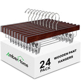 Amber Home cintre noyer face avant élégant pour rangement organisé