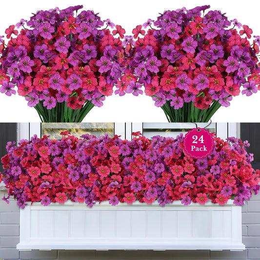 AmberFun emballage du lot 24 pièces montrant violet et rosé, facile à installer