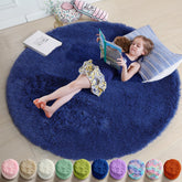 Amdrebio tapis rond face avant bleu marine apportant confort immédiat