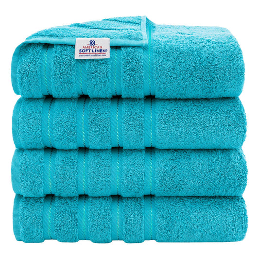 American Soft Linen vue avant du lot de 4 serviettes, aspect soigné et élégant