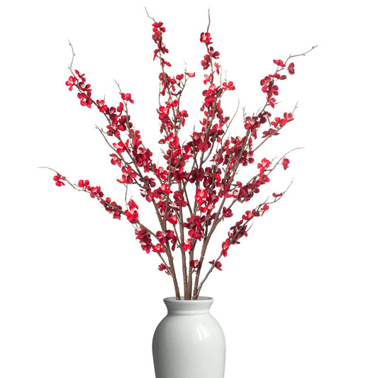 Ammyoo branches cerisier face montrant fleurs rouges et volume