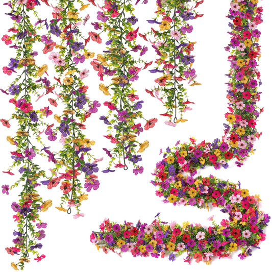 Ammyoo guirlande face avant montrant fleurs réalistes et aspect décoratif