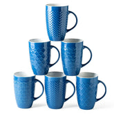 AmorArc mug face bleu montrant design élégant et capacité généreuse