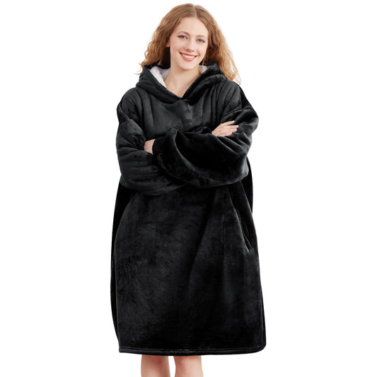 AmyHomie vue avant du poncho oversize pour chaleur et confort