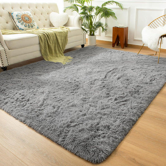 Andecor tapis vue face gris montrant le confort et l'esthétique
