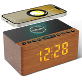 ANJANK devant en bois avec enceinte Bluetooth et réveil, design épuré bénéfique