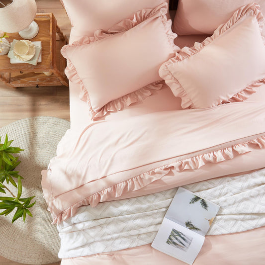 Anluoer couette rose vue de face montrant style bohème et confort