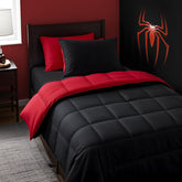 Anluoer couette réversible rouge et noir montrant style et polyvalence