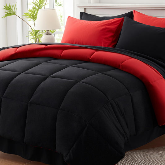 Anluoer couette face rouge montrant style vibrant et confort