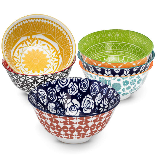Annovero bol lot de six face avant pour une table colorée et accueillante