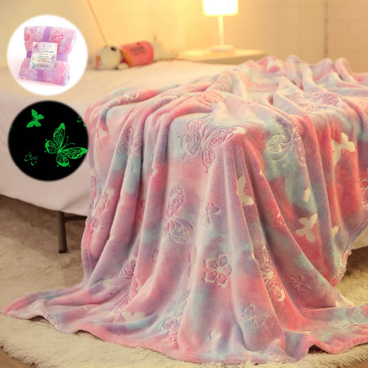 Anowpo plaid papillon recto montrant motif lumineux et douceur