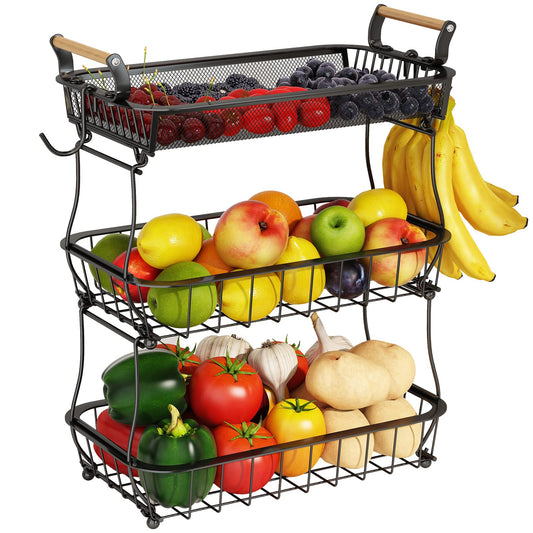 ANTOPY vue avant du panier trois niveaux, organisation efficace du comptoir