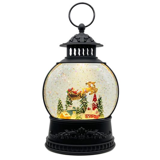 AOMIL globe de neige de face montrant éclairage LED et ambiance chaleureuse