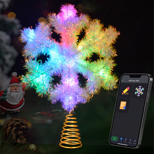 Aoycocr flocon 8 pouces vue de face illuminé, apporte une touche festive modernisée