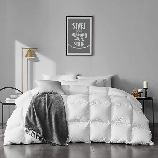 APSMILE emballage de la couette oversized king montrant format et étiquette bénéfice