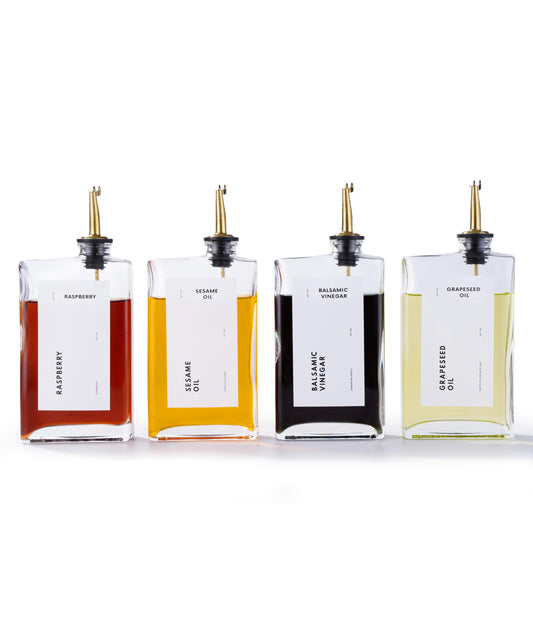 APT 1101 vue de face bouteilles élégantes pour huile et vinaigre