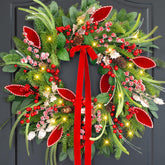 ArcadiaArt couronne sur porte d'entrée apporte ambiance festive