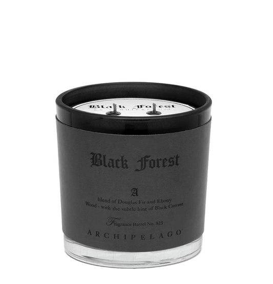 Archipelago Botanicals bougie Black Forest avec habillage façon cuir, accent décoratif élégant