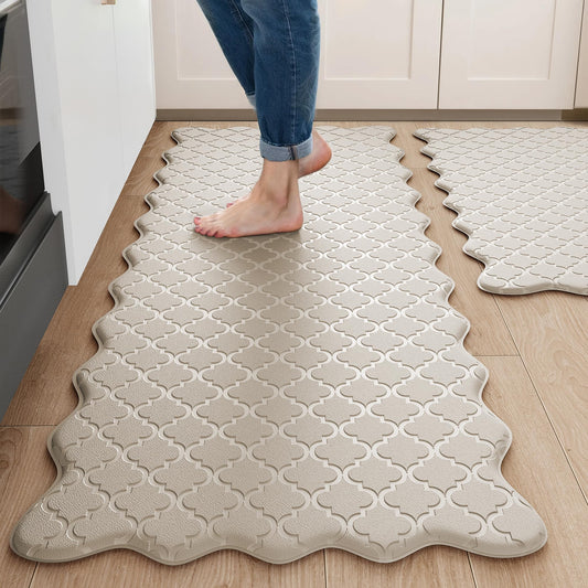 Arenarug vue frontale du tapis khaki avec finition décorative et confort