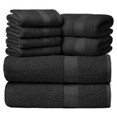 Ariv vue avant du packaging montrant le lot de 8 serviettes et la couleur gris, confort immédiat