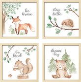 ArtbyHannah cadres frontaux montrant quatre animaux apaisants, parfait pour chambre bébé