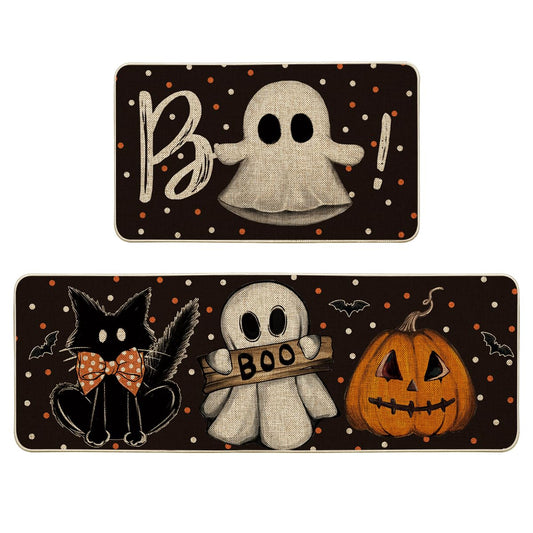 Artoid Mode tapis face avant motif chats noirs pour déco Halloween et protection