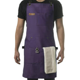 Asaya tablier violet face montrant protection et style