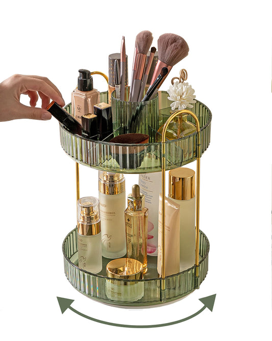 Asayuee organisateur avant vert montrant rangement compact et gain d'espace