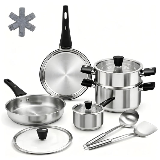 ASKSCICI ensemble 14 pièces face avant, rangement compact et complet