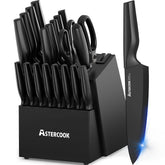 Astercook ensemble devant bloc bois noir montrant rangement sécurisé