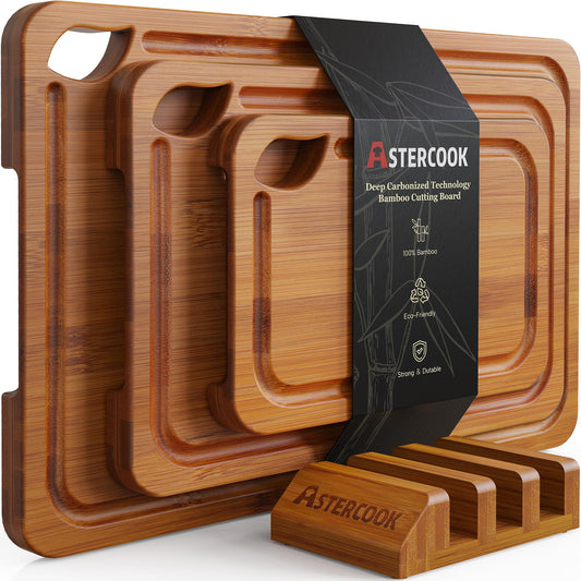 Astercook ensemble de trois planches devant, rangement compact et esthétique